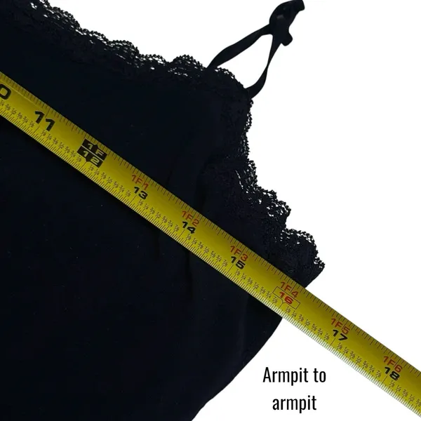 Sonoma Lace Tank Top Camisole Black Stretch Strappy Capsule Minimalist‎ S - Image 9