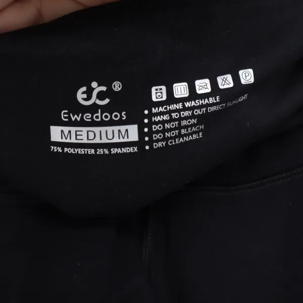 Ewedoos Biker Shorts Womens Medium Black High Waist Side Pockets Excellent - Image 2