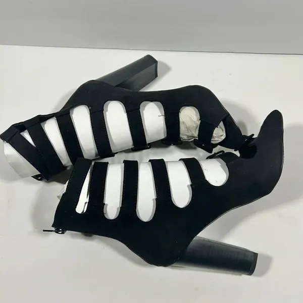 NIB!Olivia Jorgensen "Murray" 7 Buckles - Back Zipper - Pee a Boo Toe - Size 9 - Image 5