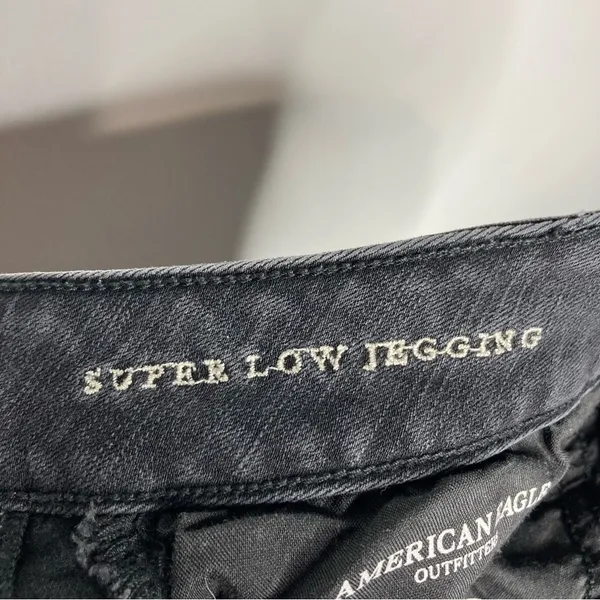 American Eagle Outfitters‎ super low jegging black Gray size 8 - Image 10