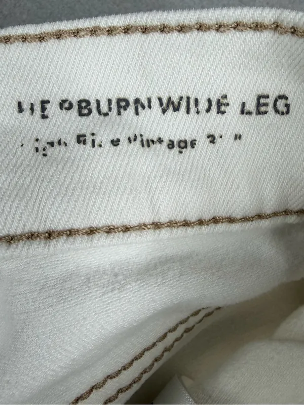 DL1961 Hepburn Cargo Jeans 24 Eggshell White High Rise Wide Leg 33" - Image 8