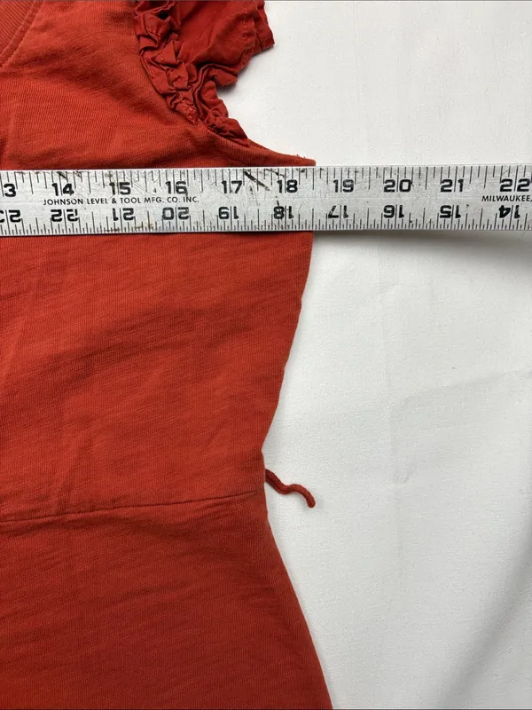 Nation size XL Ruffle Sleeve Tiered Midi Dress Burnt Orange guest minimal party - Image 6