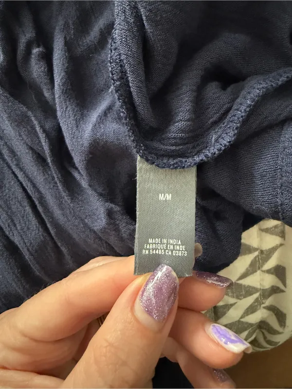 Aerie NWT Navy Boho Bell Sleeve Tassel Top Medium - Image 7