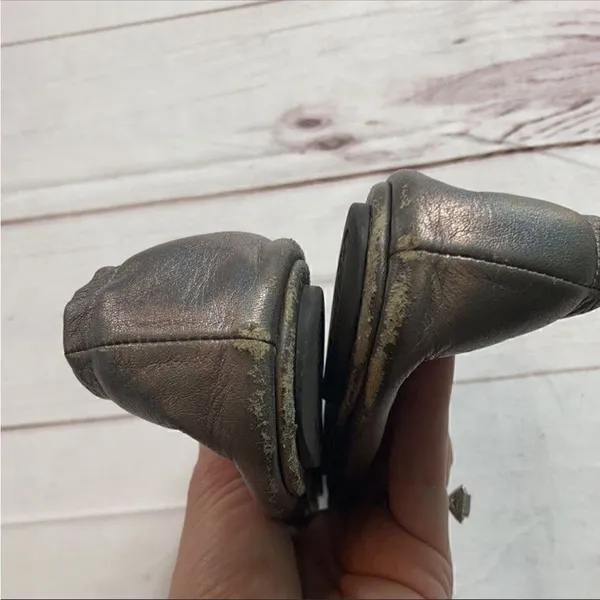 Tory Burch Minnie Travel Ballet Flats In Gunmetal - Image 4