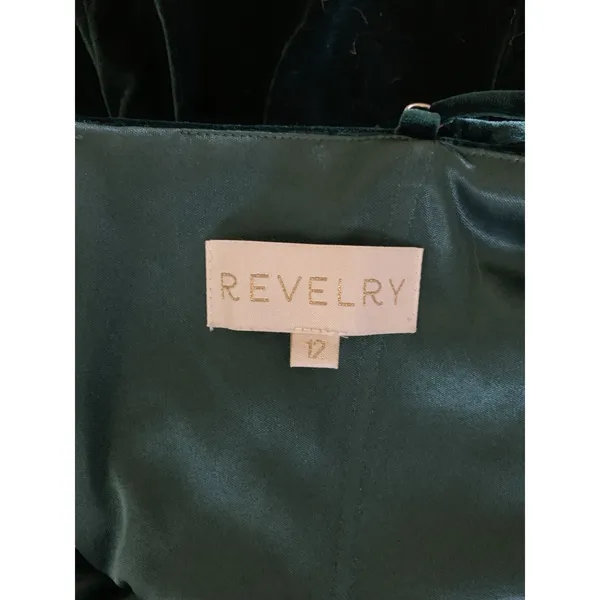 Revelry Emerald Green‎ Velvet Midi Dress Slip Formal Bridesmaid 12 - Image 6
