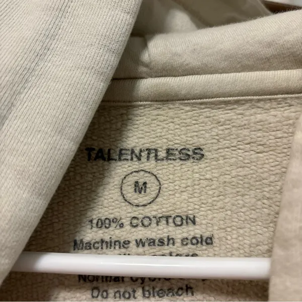Talentless Heavyweight Circle Logo Hoodie Cream - Image 8