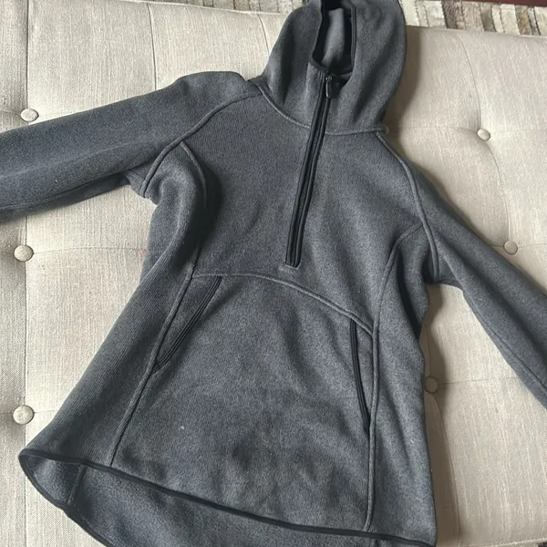Lululemon Scuba Tumbled Fleece Funnel-Neck Half Zip Heather Grey Size 6 - Image 3