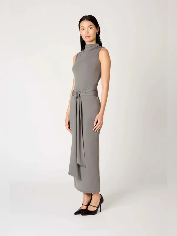 NIA Victoria Soft Silhouette Maxi Dress Grey Size Small - Image 5
