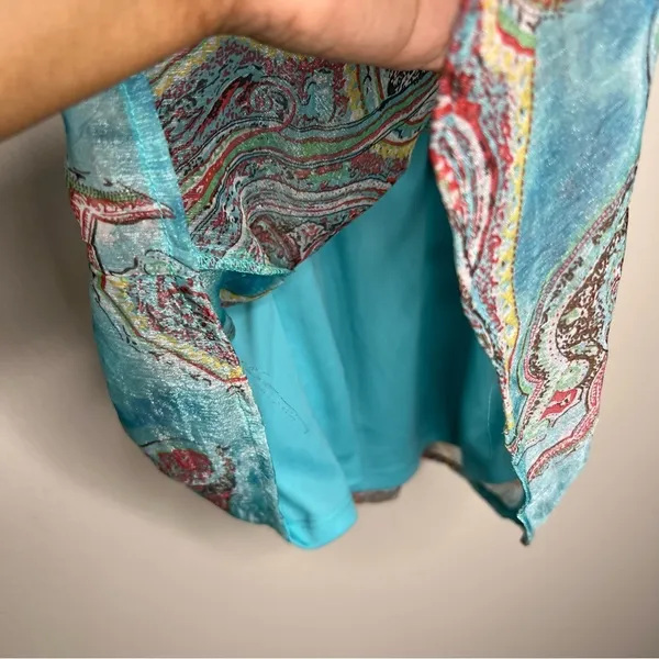 Adiva Womens Size S Sheer Chiffon Paisley Fairy Boho Halter Whimsical Top‎ - Image 7
