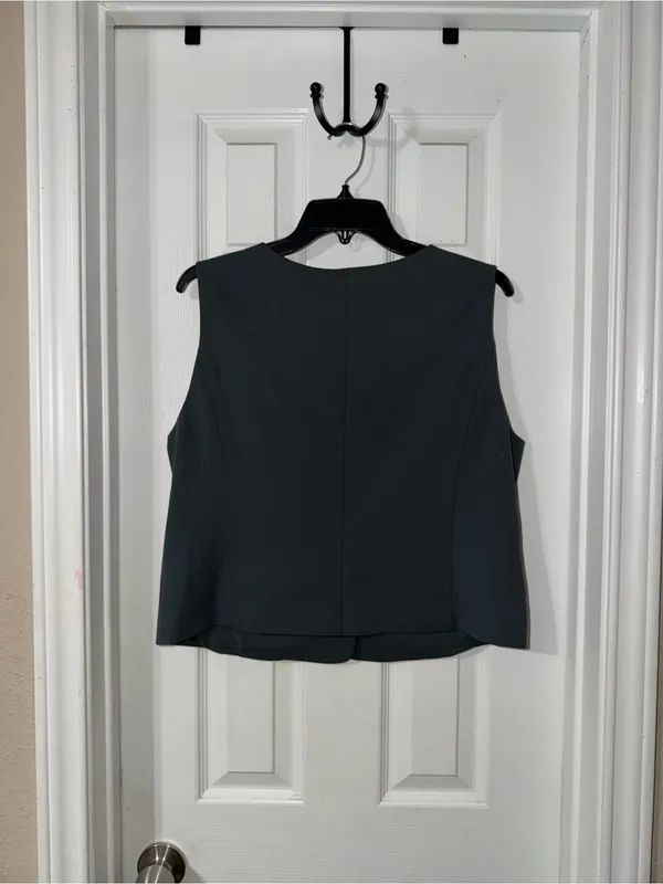 Rachel Zoe Women's Slate Gray Button-Front Vest - Image 3