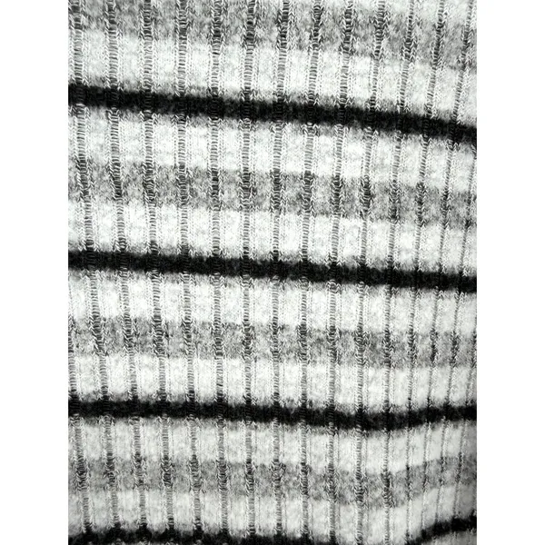 Anthropologie Saturday Sunday Cowl Turtleneck Sweater M Grey Black Striped - Image 5