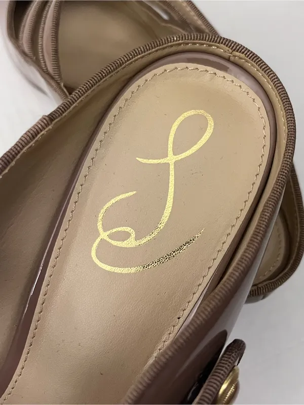 SAM EDELMAN McKenna Nude Patent Leather Strappy Mary Jane Mules Size 9 - Image 4