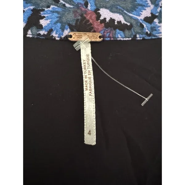 Free People Dark Floral Empire Waist Mini Dress Size 4 - Image 6