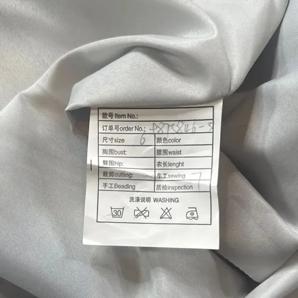 Women’s Silver Satin Short Prom Party Dress Spaghetti Straps Size 6 *READ - Image 9