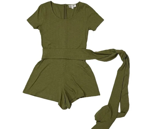 Privacy Please Madison Romper - Olive Green - XS - Image 11