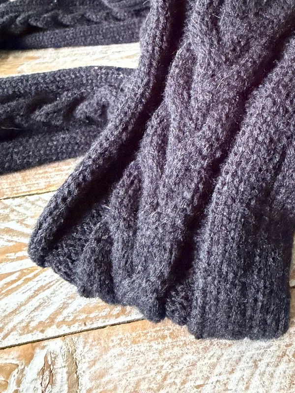 🖤Black Extra Long Cable Knit Thigh High Boot Socks🖤 Black - Image 6