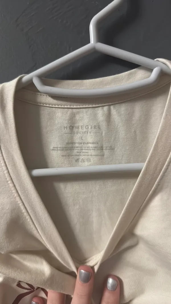 Bow Tee Tan Size L - Image 2
