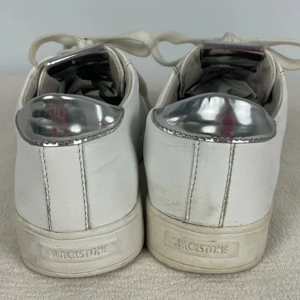 Blackstone White RL90 Low Top‎ Sneaker with Silver Accents - Image 11