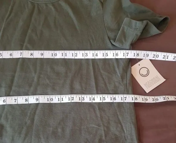 Wear Wrecklessly Short Sleeve Blouse Green Organic Cotton Vintage Crew Sz Medium - Image 12