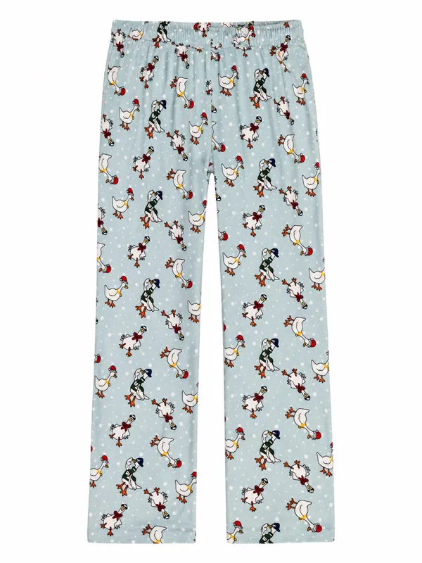 Festive Porch Goose Christmas Polyester Fleece-Feel Lounge Pants Size Small - Image 3