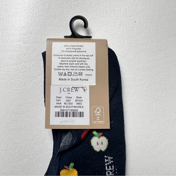 J.Crew Women's Fall Theme Apple No Show Socks One Size NWT - Image 4