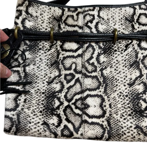 🐍 Frye Sacha Snake‎ Print Leather Mini Crossbody Bag with Tassel ✨ - Image 4