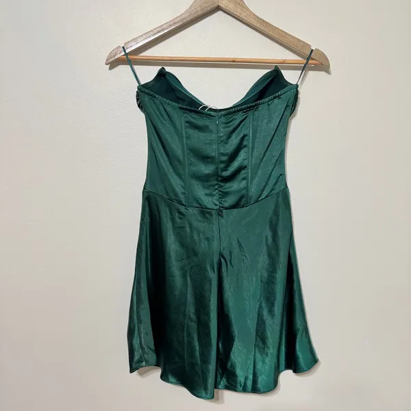 NEW NIA The Brand Tempe Dress Size Small NWT Green Mini Satin - Image 6