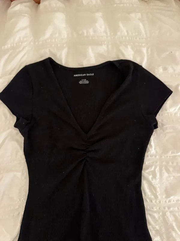 Black American Eagle Short Sleeve Bodysuit - Image 3
