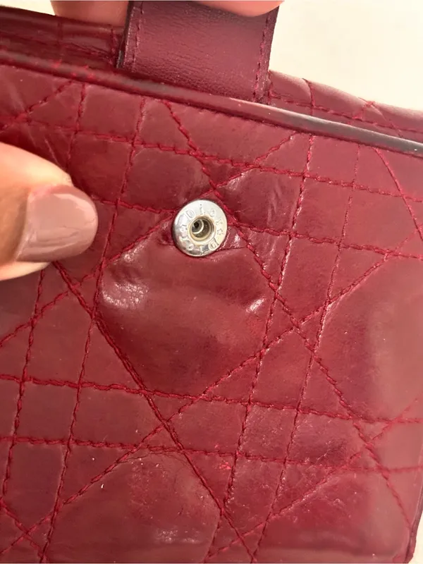 Christian Dior Lady Dior Leather Compact Wallet - Image 9