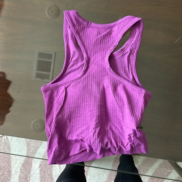 Lululemon PURPLE HIGH NECK EBB TO STREET TANK TOO CROPPED SIZE 4 - Image 3