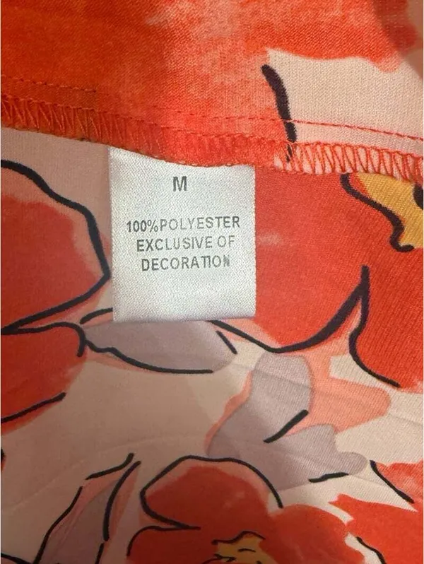 NWT THML boho orange floral print peasant blouse Women's size Medium - Image 6