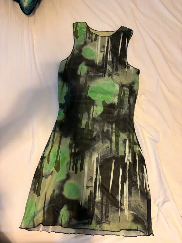 Revolve superdown Diane tank mini dress green pattern  - Image 3