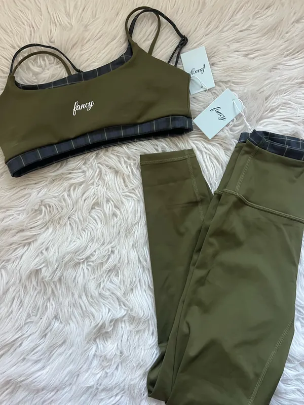 Shop Fancy workout set Green Size XS - Image 3