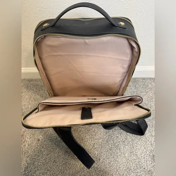 Calpak Kaya Black Laptop Backpack Gold Accents - Image 10