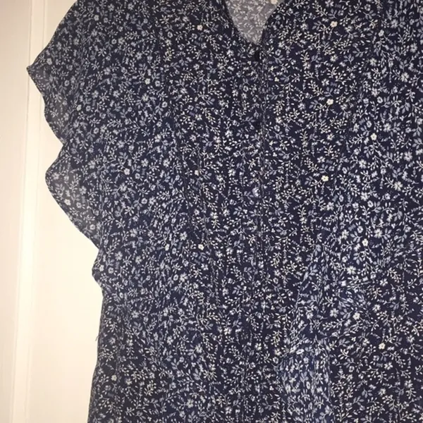 Woman’s Simply Styled Ruffle Crop Button Down Top - Image 2