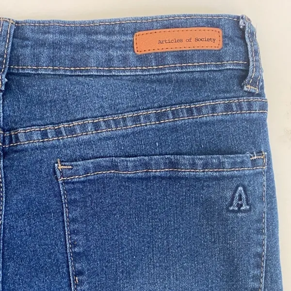 Articles of Society Indianola Distressed Flare Jeans Womens 7/28 Blue - Image 9