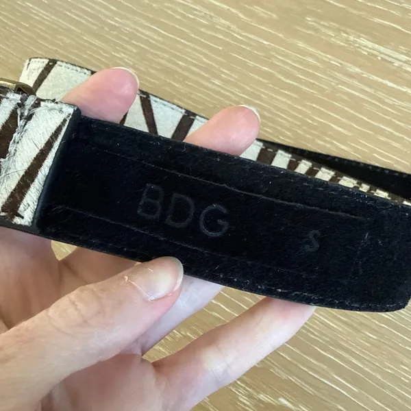 BDG Belt Zebra Size S White Brown - Image 3