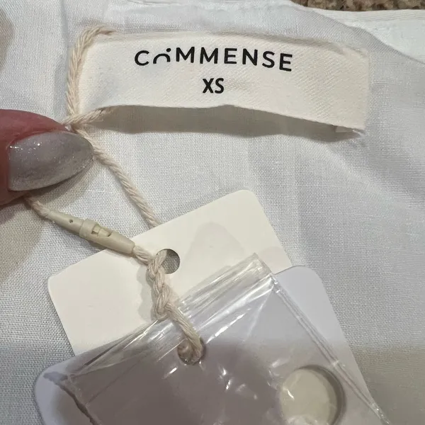 COMMENSE Puff Sleeve Short Shirt Dress COLOR - White Size XS - Image 8