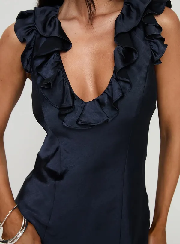 NWOT Princess Polly Butacup Frill Mini Dress Navy - Image 5