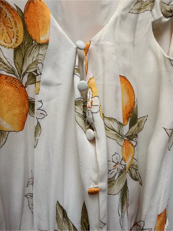 For‎ Love And Lemons Lemon Print Limonada Tie Waist Jumpsuit size Small - Image 7