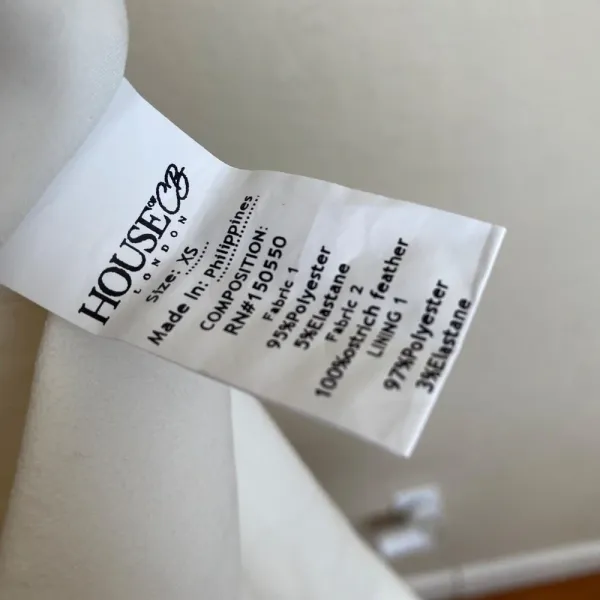 House of CB 'Bianca' White Feather Strapless‎ Dress NWOT size XS - Image 14