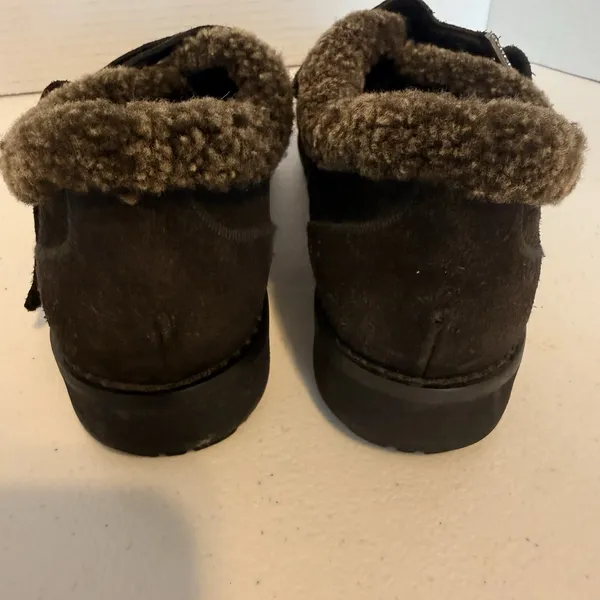 Stuart‎ Weitzman Women 6.5 Warm Booties Sneakers Brown Suede Sherpa Cabincore - Image 8