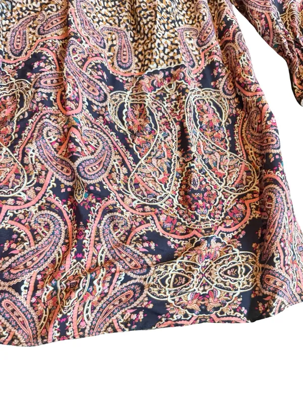 Maeve Anthropologie Milou Dress Cheetah Boho Mixed Print Peasant Flowy Medium - Image 6