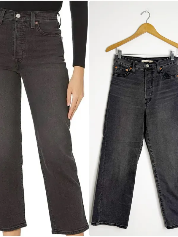 Levi’s Ribcage Straight Ankle Jeans Size 26 Black High Rise - Image 2