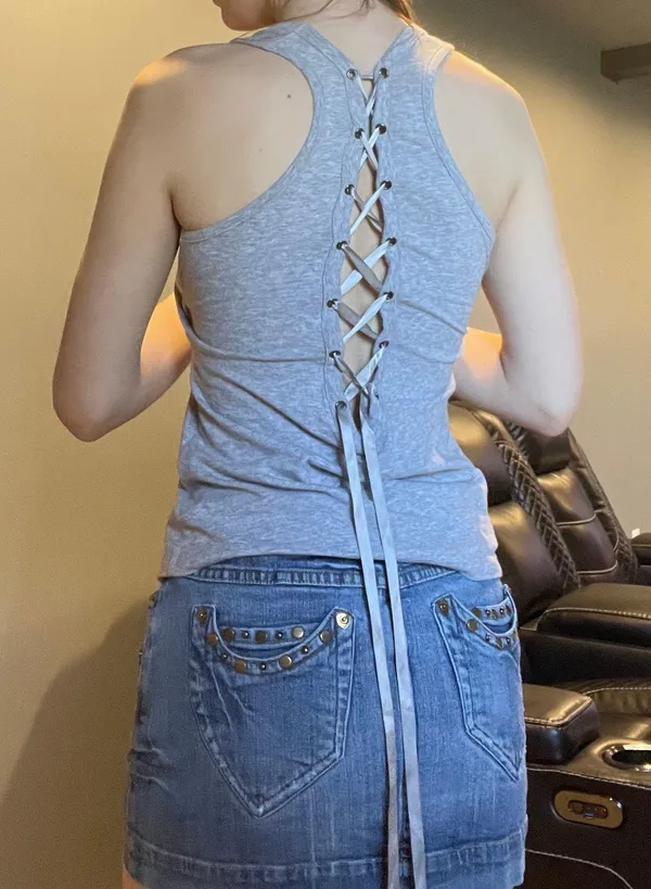 lace up tank top - Image 2