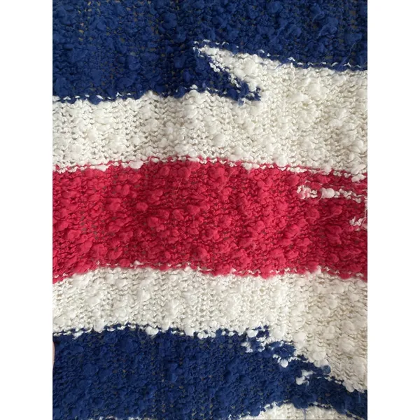 Western Connection Vintage Popcorn‎ Knit Sweater Womens Size M White Striped 80s - Image 5