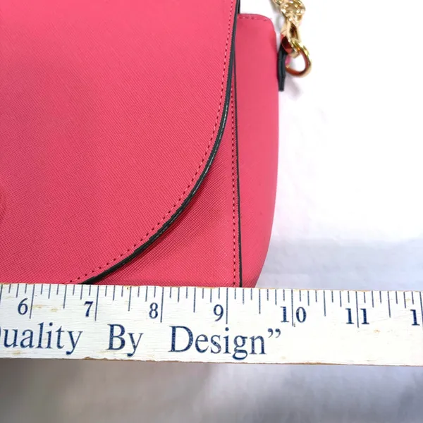Steve Madden Pink Melodie Crossbody Bag Gold SM Logo Flap Messenger Purse 9"x7"‎ - Image 12