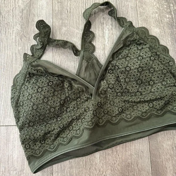 LAST PRICE🍒🤍 AERIE military green lace bralette ✨ - Image 7