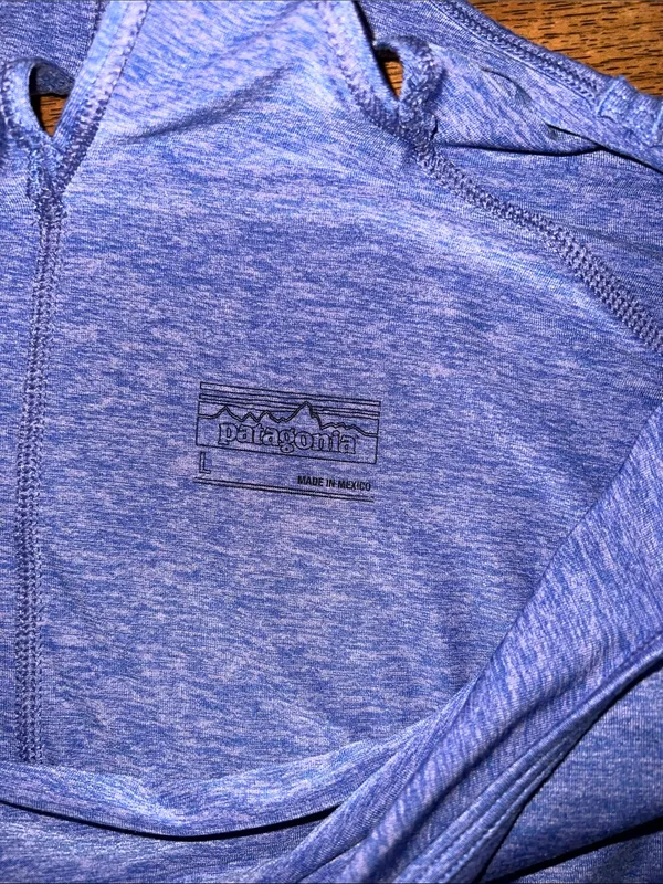 Patagonia Heather Periwinkle Cross-Back Tank Top Large - Image 6