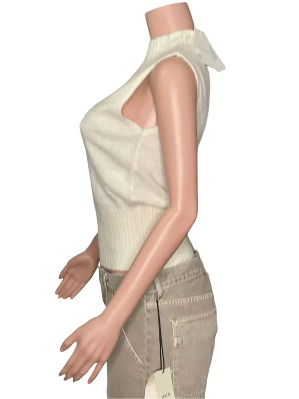 KOOKAÏ Geneva Wool Cashmere Knit Tank, Winter White, FR36/US4 - Image 4